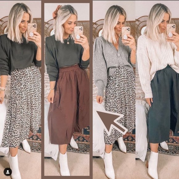 H&M Dresses & Skirts - H&M Pocket Midi Skirt in Eggplant